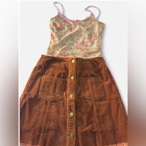 Mittoshop Corduroy Mini Skirt cabin-core granola girl grunge aesthetic small